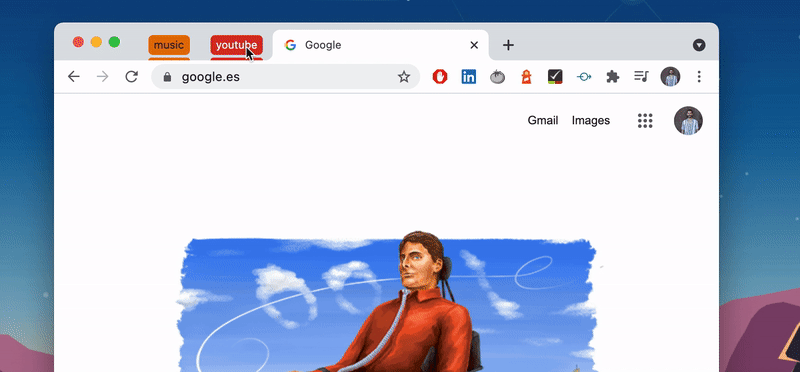 Process of closing a tab group by doing a right-click on the tab group, and select the close group option.