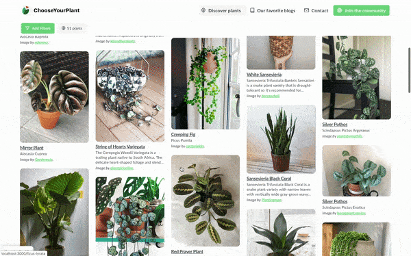 Showing how some images were moving between columns when fetching the images after scrolling